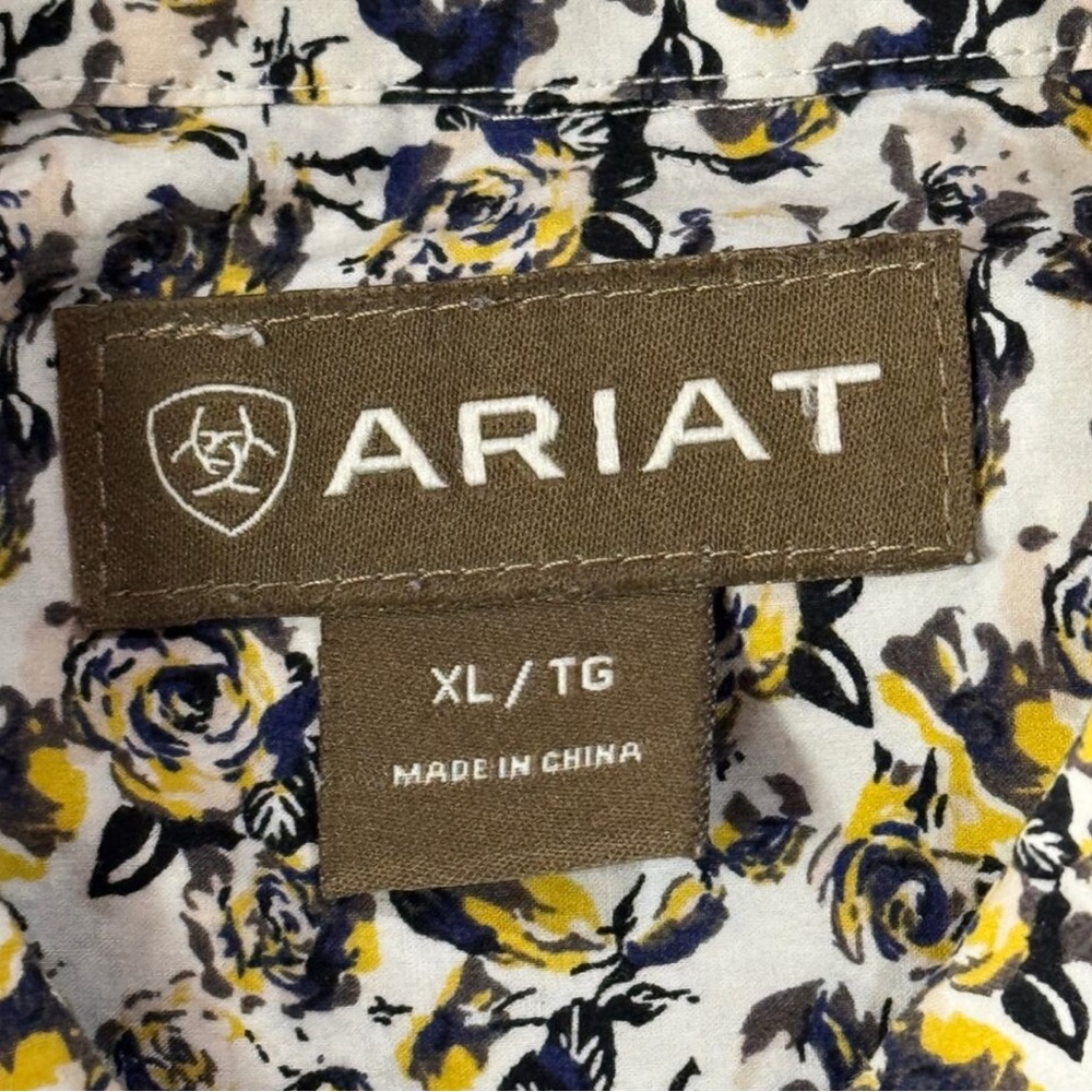 Ariat X-Large Mens Western Shirt Button-Up Floral Long Sleeve Pocket Collared - Picture 8 of 9